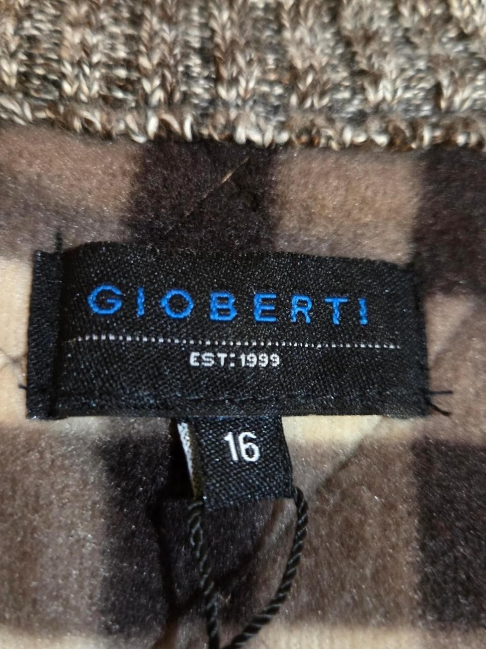 Gioberti Women's Brown Plaid Teddy Jacket